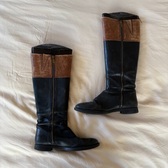 Enzo Angiolini Ellerby Two-Tone Leather Boots - Picture 5 of 9